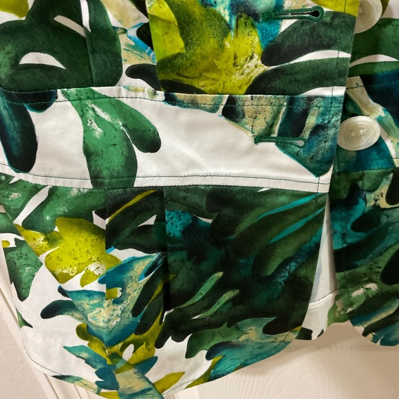 Lafayette 148 New York Womens Blazer Jacket Size 8 Tropical Palm Leaf Print - Picture 7 of 16